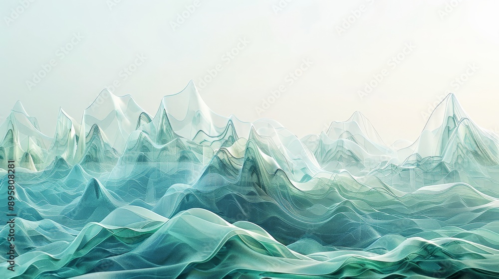 Leinwandbilder an abstract depiction of glass waves creating a sea of artistic patterns. the image uses transparenc