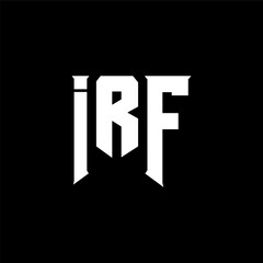 Obraz premium IRF letter logo design for technology company. IRF logo design black and white color combination. IRF logo, IRF vector, IRF design, IRF icon, IRF alphabet. IRF typography logo design.