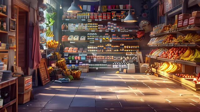 etalase in the minimarket room with stuff professional photography