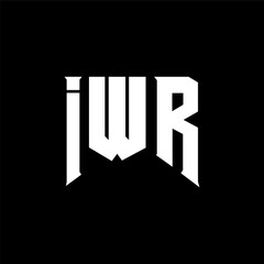 IWR letter logo design for technology company. IWR logo design black and white color combination. IWR logo, IWR vector, IWR design, IWR icon, IWR alphabet. IWR typography logo design.