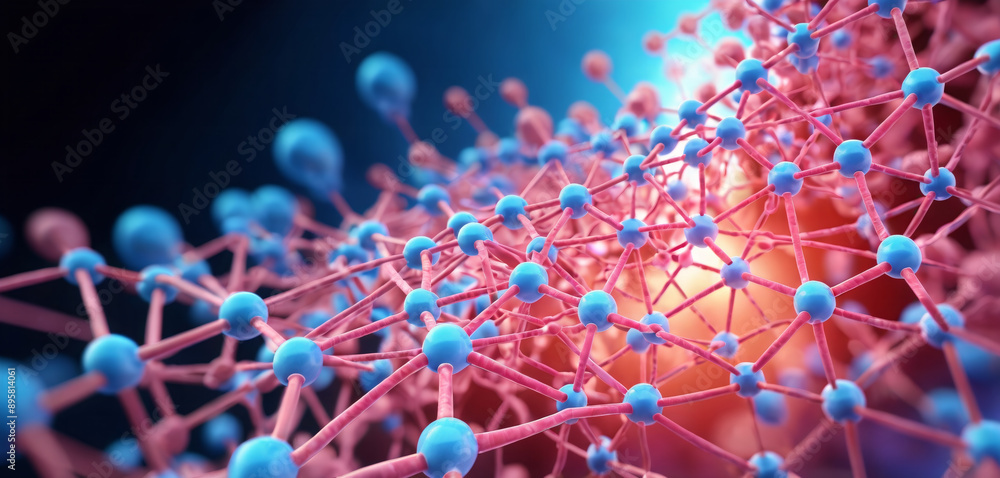 Wall mural Illustrative colored representation of an informational strand in genetic transcription and RNA polymerase