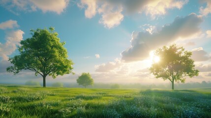 Obraz premium Free good morning scene wallpaper background photo