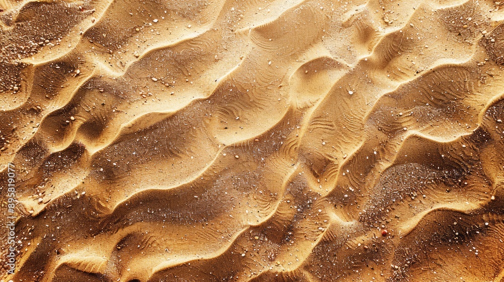 Poster Sandy beach background, top view