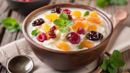 Yogurt with dried fruit