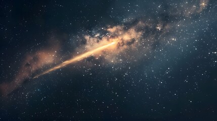 Fototapeta premium Celestial body adrift in cosmic expanse, illuminated by distant suns amidst swirling nebulae