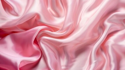 Obraz premium A soft pink satin fabric background, with subtle highlights and shadows enhancing the texture
