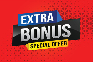 extra bonus word concept vector illustration with lines 3d style for social media landing page, template, ui, web, mobile app, poster, banner, flyer, background, gift card, coupon, label, wallpaper

