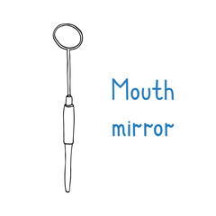 Mouth Mirror - hand drawn dental instrument