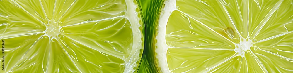 Aufkleber two slices of lime, one on top of the other, with the top slice being slightly larger than the botto