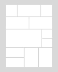 Template collage of twelve frames, images, photo