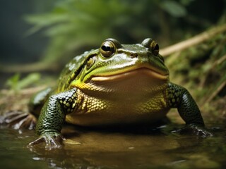 Obraz premium Giant African Bullfrog with mouth open