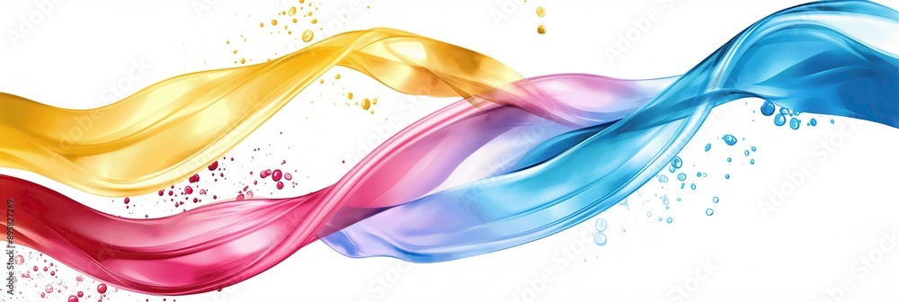 Poster colorful abstract wave design with motion isolated on white background