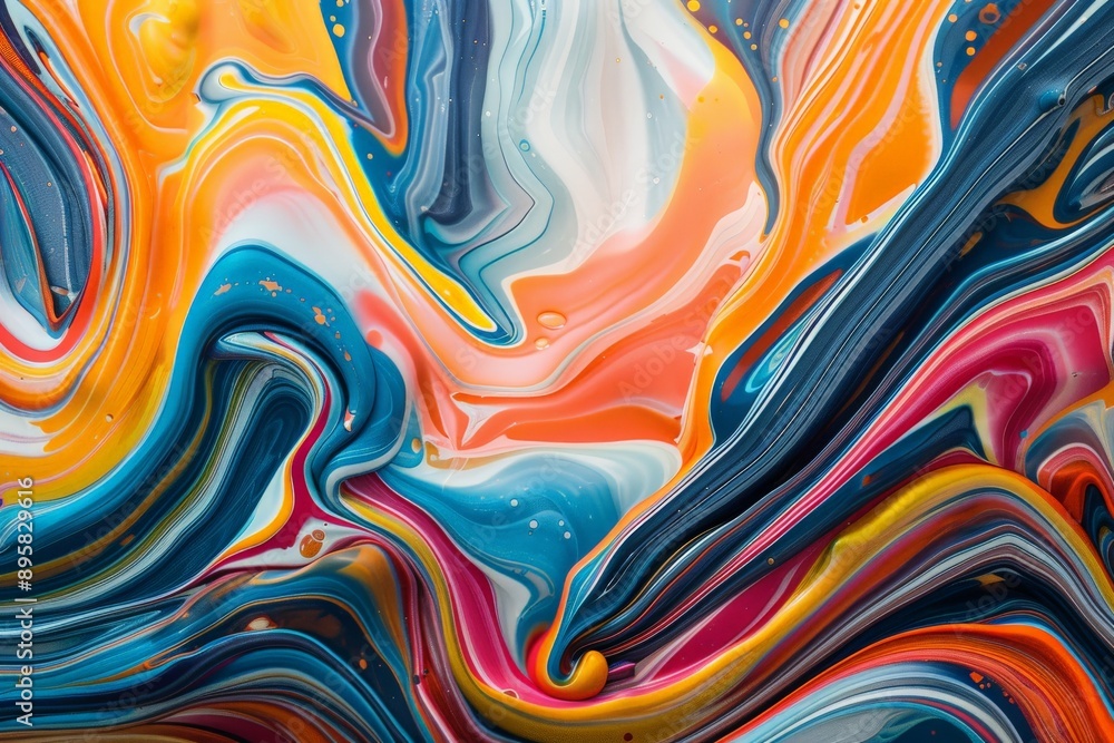 Poster A captivating image with vibrant swirls of colors creating a mesmerizing pattern, full of life and dynamism, evoking a sense of energy and creativity.