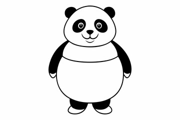 Funny Panda Vector Illustration on White Background Cartoon, Clipart, Line Art Design, Funny panda vector illustration on white background, perfect for cartoons, clipart, and line art designs