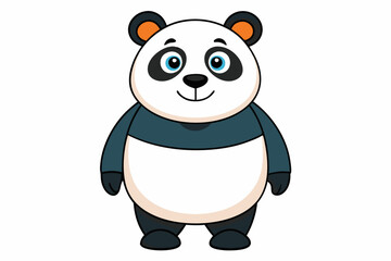 Funny Panda Vector Illustration on White Background Cartoon, Clipart, Line Art Design, Funny panda vector illustration on white background, perfect for cartoons, clipart, and line art designs