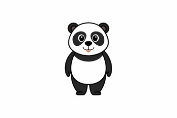 Funny Panda Vector Illustration on White Background Cartoon, Clipart, Line Art Design, Funny panda vector illustration on white background, perfect for cartoons, clipart, and line art designs