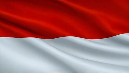 Obraz premium Indonesian flag waving the red and white flag represents symbol of courage and purity, picture the flag of Indonesia