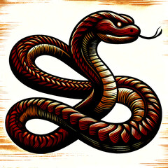 grunge green wood snake     