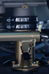 detail of fuel system in a modern car engine