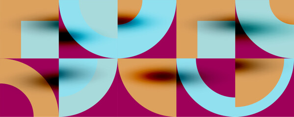 Obraz premium Neo memphis geometric pattern with circles, squares. Pop art abstract background for covers, banners, flyers and posters and other templates