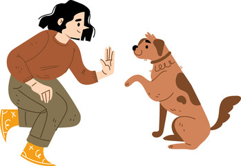 Woman Walking with Dog