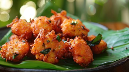 Delicious and Spicy Onion Fritters a Popular Kerala Eevening Snack