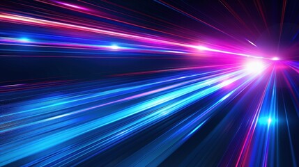 Vibrant Cosmic Speed Blur: A Futuristic Light Beam Explosion