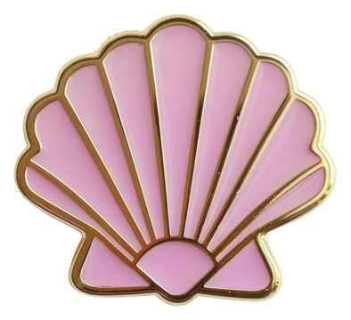 Pink seashell enamel pin