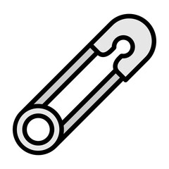 Safety Pin Vector Filled Icon Design