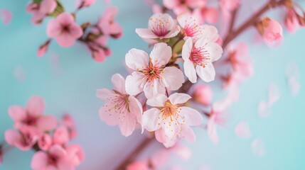 Obraz premium Close-up of Delicate Pink Flowers