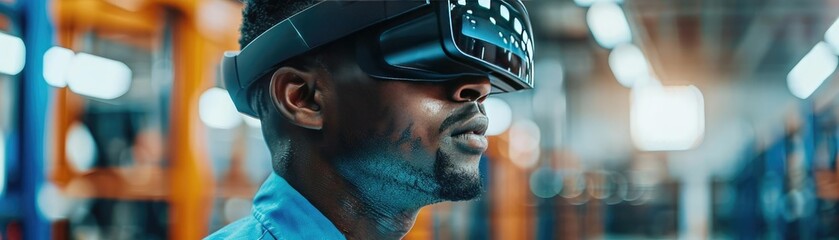 Technician using AR glasses for hands-free access to complex instructions, illustrating augmented reality in technical fields