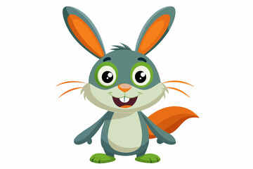 Funny Rabbit with White Background Vector Illustration, Cartoons, Clipart, and Line Art Design, Adorable funny rabbit vector illustration, perfect for cartoons, clipart, and line art designs