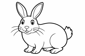 Obraz premium Funny Rabbit with White Background Vector Illustration, Cartoons, Clipart, and Line Art Design, Adorable funny rabbit vector illustration, perfect for cartoons, clipart, and line art designs