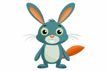 Funny Rabbit with White Background Vector Illustration, Cartoons, Clipart, and Line Art Design, Adorable funny rabbit vector illustration, perfect for cartoons, clipart, and line art designs