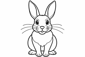 Funny Rabbit with White Background Vector Illustration, Cartoons, Clipart, and Line Art Design, Adorable funny rabbit vector illustration, perfect for cartoons, clipart, and line art designs