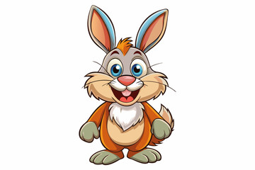 Funny Rabbit with White Background Vector Illustration, Cartoons, Clipart, and Line Art Design, Adorable funny rabbit vector illustration, perfect for cartoons, clipart, and line art designs