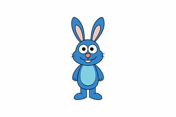 Fototapeta premium Funny Rabbit with White Background Vector Illustration, Cartoons, Clipart, and Line Art Design, Adorable funny rabbit vector illustration, perfect for cartoons, clipart, and line art designs