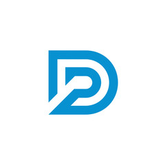 Monogram Initial Letter D PD logo design vector template