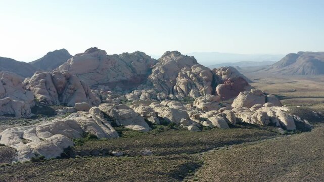 Orbiting motion of White Rock Hills, Red Rock Canyon NCA, Nevada, Las Vegas, USA.
