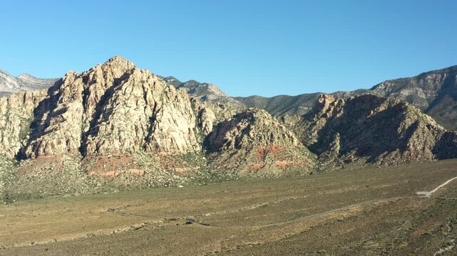 Drone view White Rock Hills, Red Rock Canyon NCA, Nevada, Las Vegas, USA.