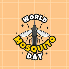 World Mosquito Day Groovy Vector Design