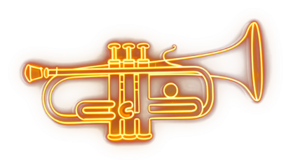 PNG Neon trumpet musical instrument illustration