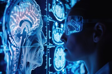 Fototapeta premium Explore the brain's mysteries with neuroscience, unlocking cognition, behavior, and perception.