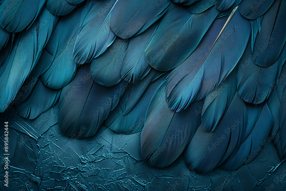 Poster teal color feathers texture background, copy space concept, abstract background with copy spase for 