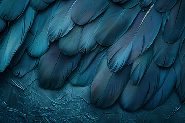 Fototapeta premium teal color feathers texture background, copy space concept, abstract background with copy spase for design, high resolution photography, professional photographie, ultra detailed