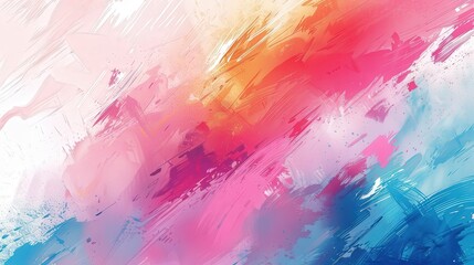 Vibrant Abstract Brush Strokes of Multicolored Paint