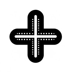 Fototapeta premium Symbolic black and white isolated vector illustration of mathematical plus sign on white background.