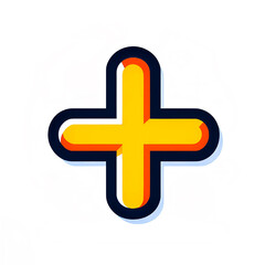 Obraz premium Isolated colorful vector illustration of symbolic mathematical plus sign on white background.