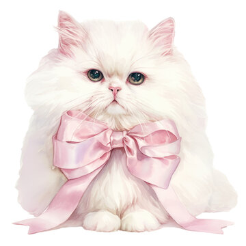 Coquette white persian cat art angora animal.