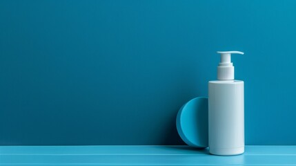 Minimalist White Bottle on Blue Background